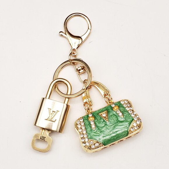 Authentic Louis Vuitton Lock & Key with unbranded Bagcharm, Keycharm, Keychain - Picture 1 of 7